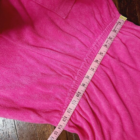 Vintage 70s Barbiecore Hot Pink Terry Cloth Romper - Picture 9 of 16